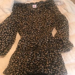 BUDDY LOVE SCRUNCH WAIST CHEETAH DRESS